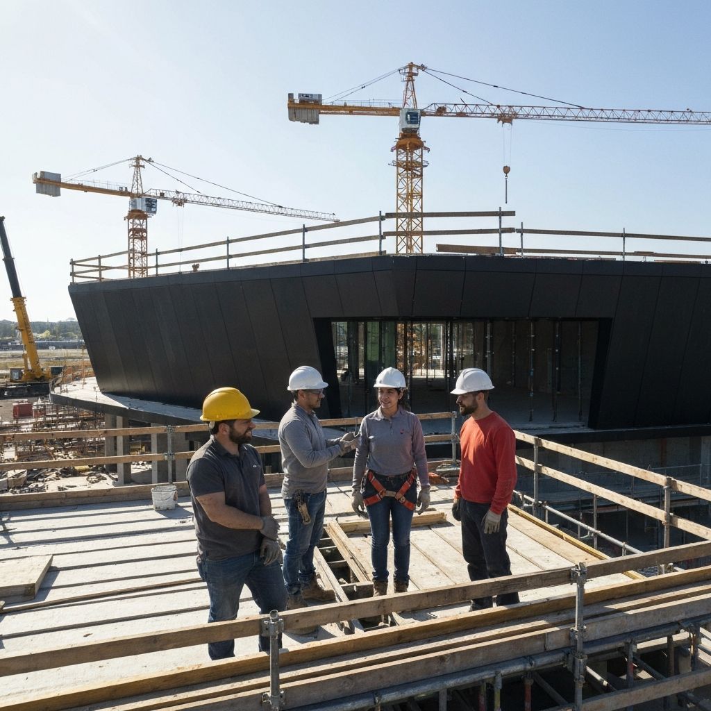 Construction team at work